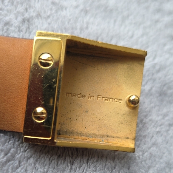 Louis Vuitton Gold Buckle Checkered Belt - Picture 7 of 8